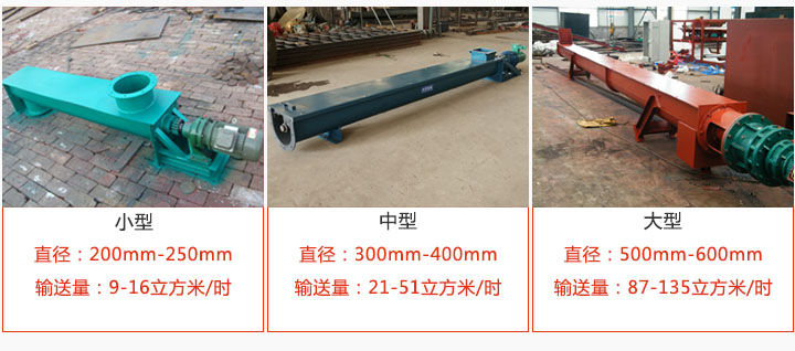 U型螺旋輸送小型，中型，大型產(chǎn)品展示